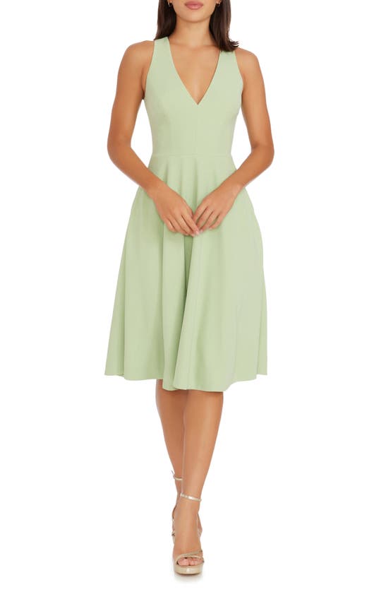 Dress The Population Catalina Fit & Flare Cocktail Dress In Green