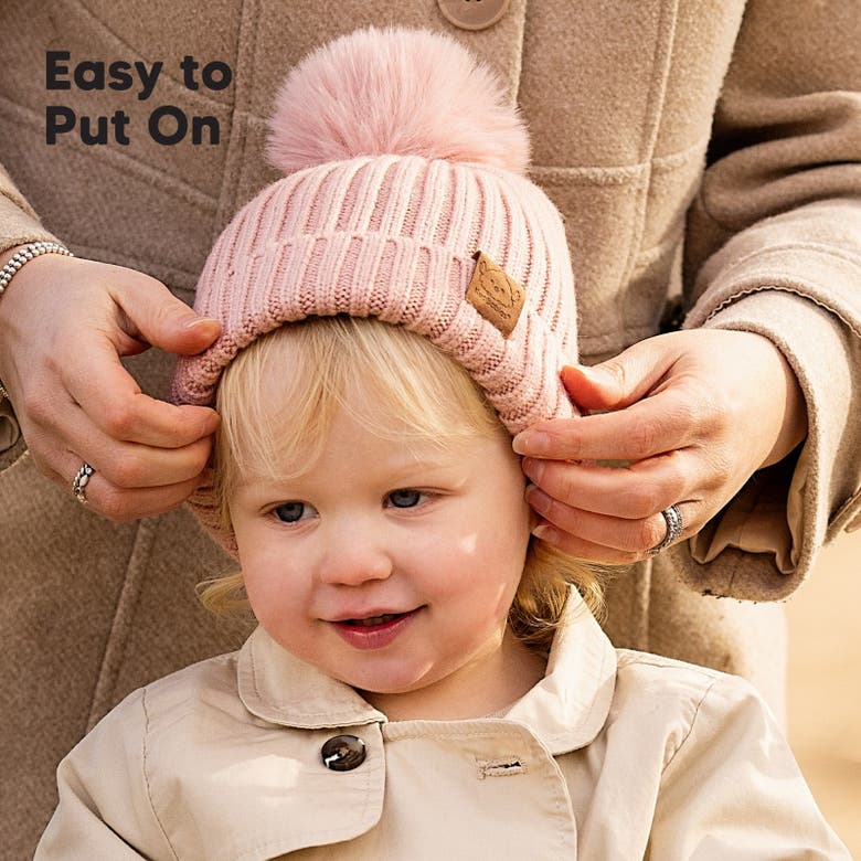 Keababies 2-pack Pom Knitted Beanie In Fawn
