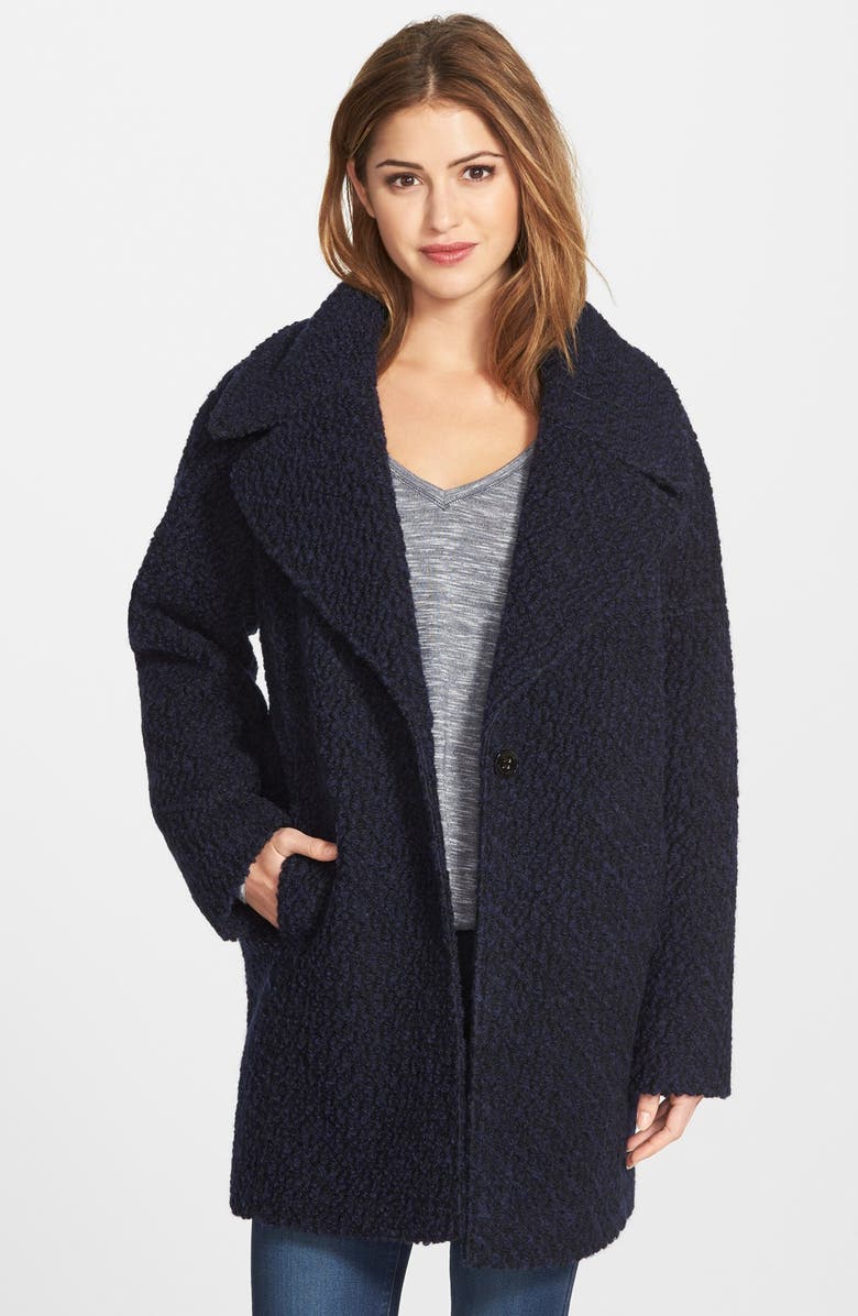 Calvin Klein Wool Blend Bouclé Boyfriend Coat | Nordstrom