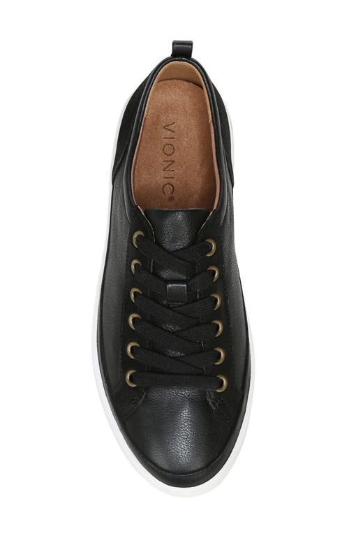 Vionic Winny Low Top Sneaker In Black Smooth