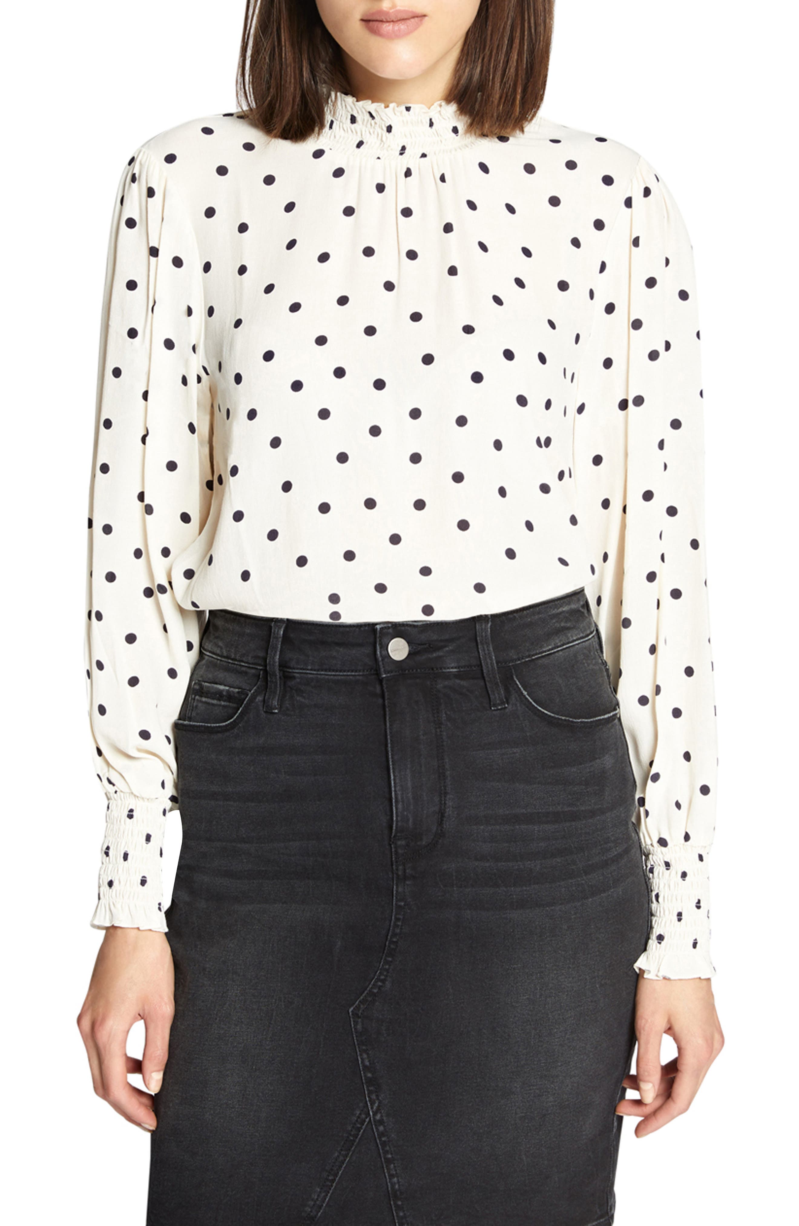 sanctuary polka dot blouse