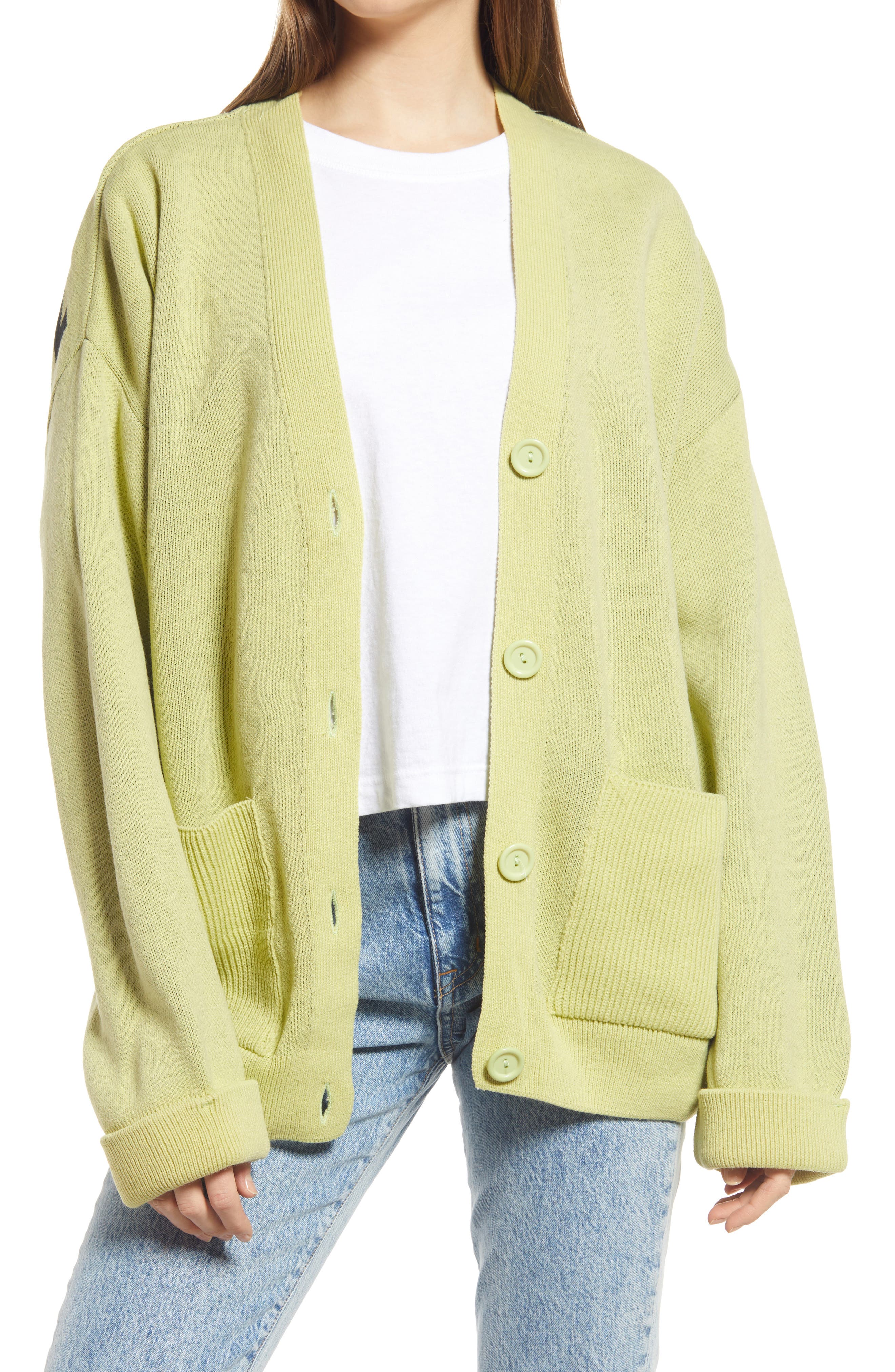 topshop yellow cardigan