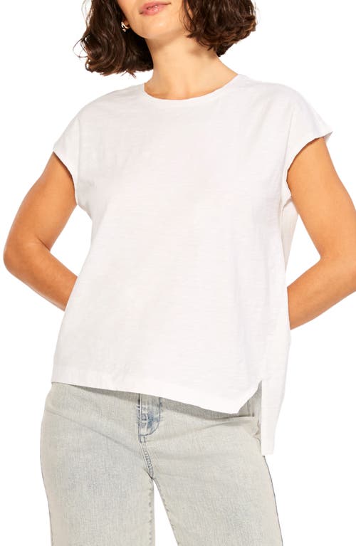 NZT by NIC+ZOE Crewneck Cotton High-Low T-Shirt in Paper White