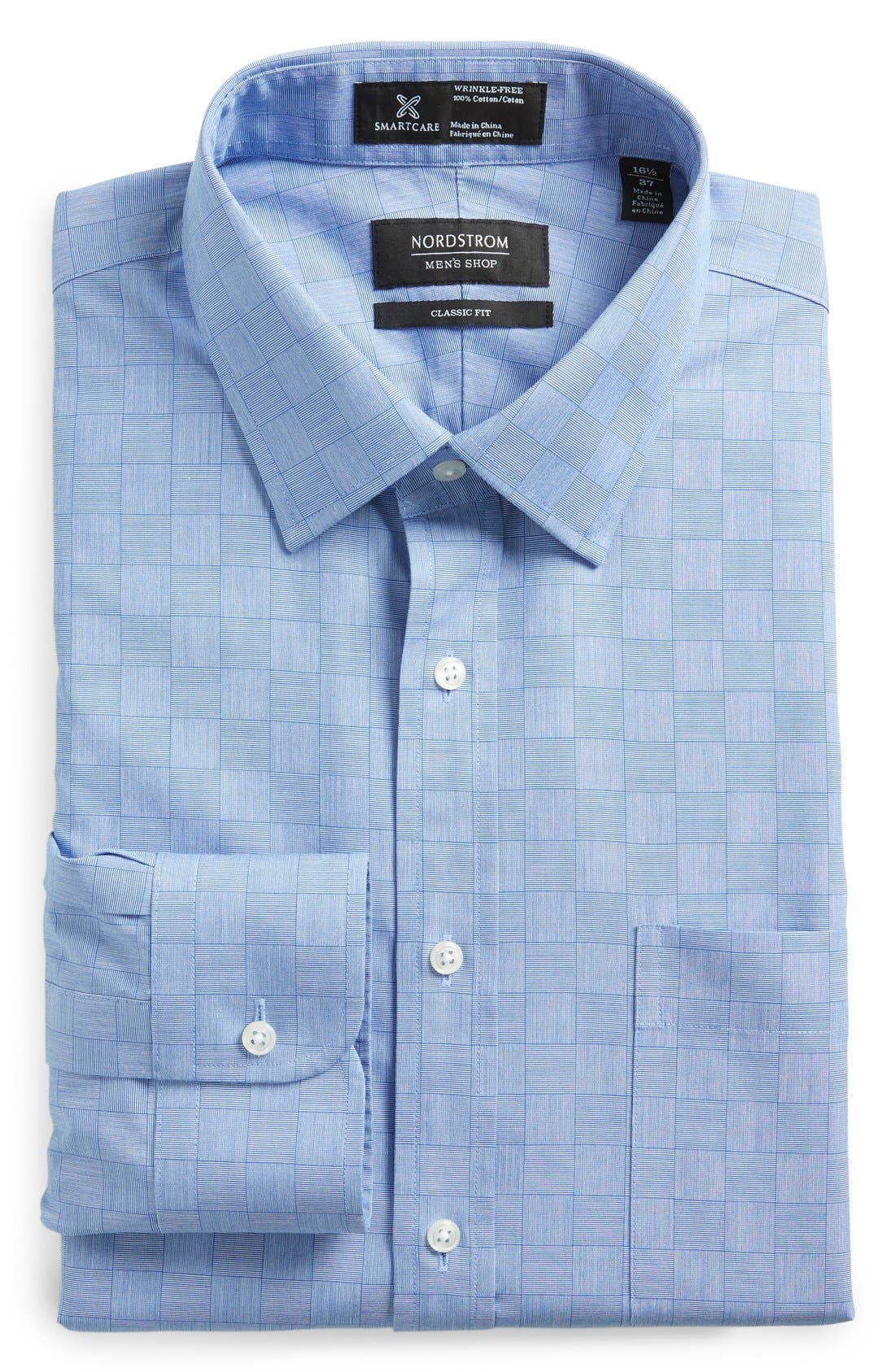 Nordstrom Men's Shop Smartcare™ Wrinkle Free Classic Fit Check Dress Shirt Nordstrom