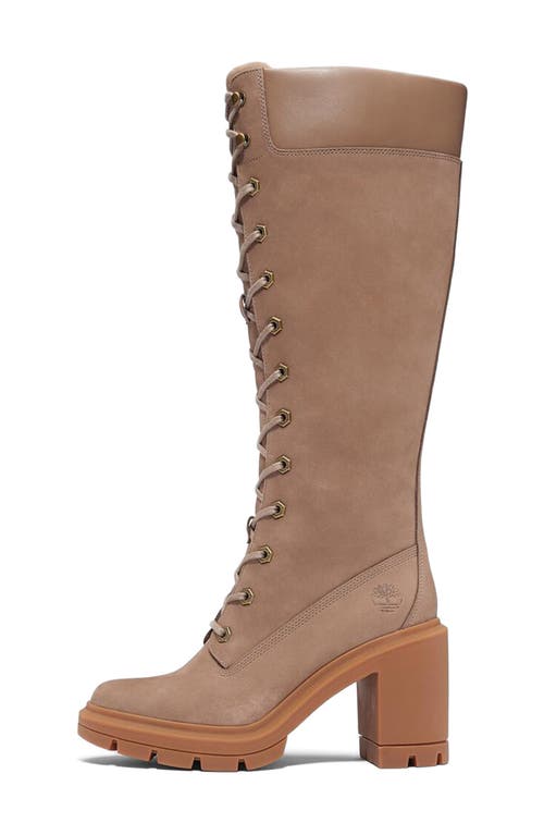 Shop Timberland Allington Heights Lace-up Knee High Boot In Taupe Gray