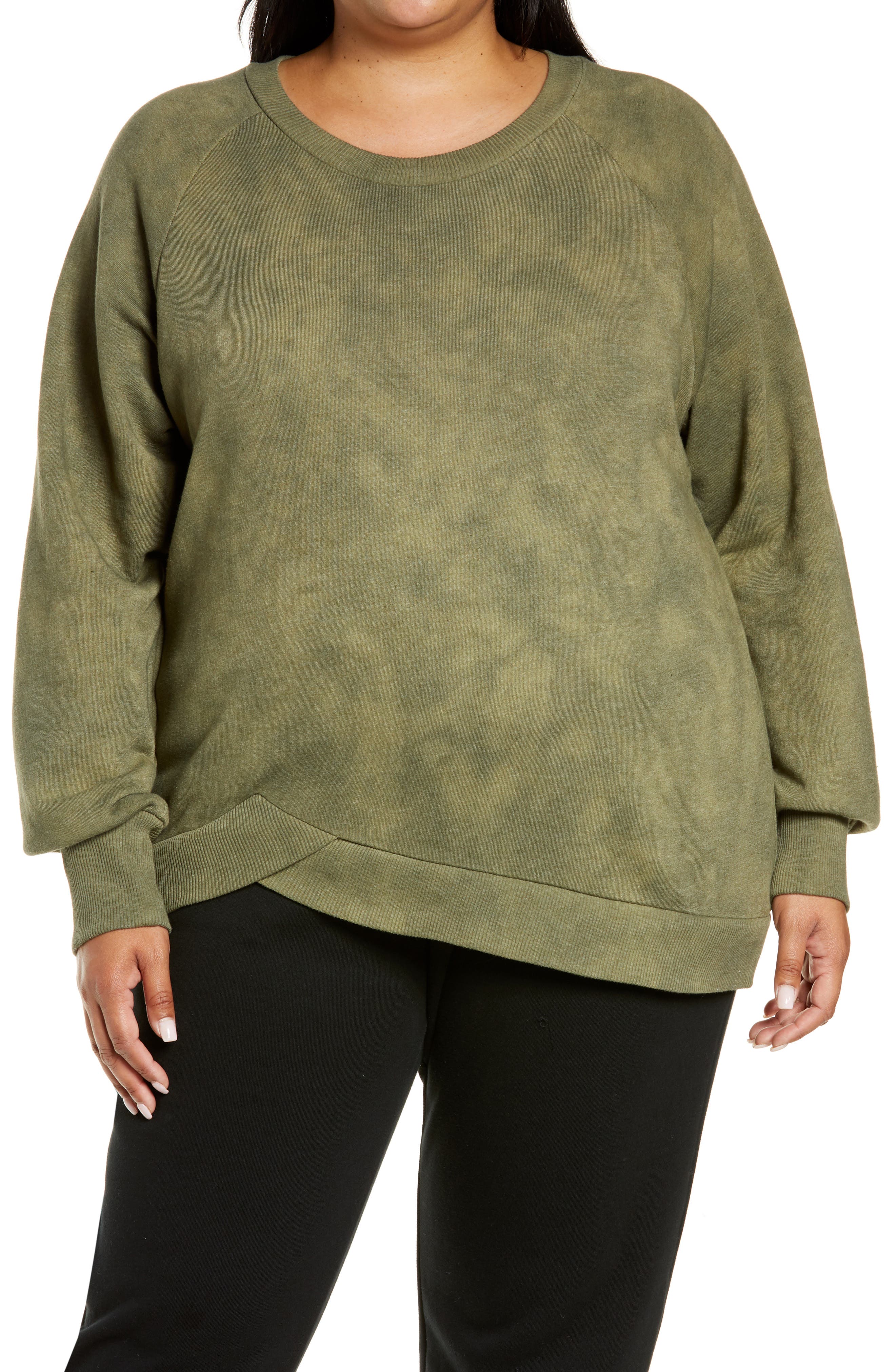 zella harmony fleece crewneck pullover
