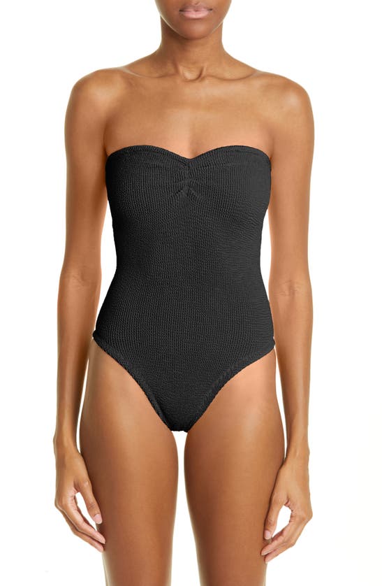 Hunza G Brooke One-piece Strapless Swimsuit In Black