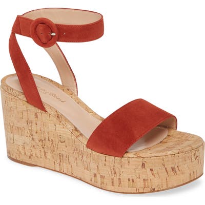 Gianvito Rossi Platform Wedge Sandal, Red