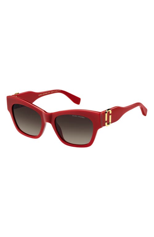 Marc Jacobs Marc 762s Acetate Rectangle Sunglasses In Red/brown