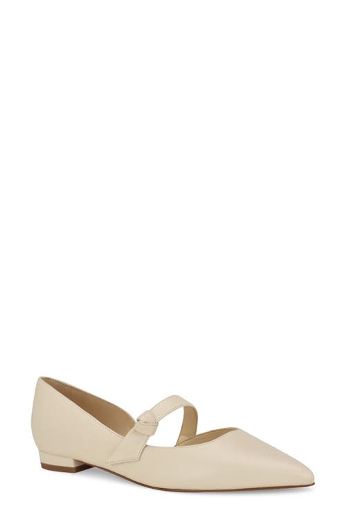 Shop Nine West Luso Mary Jane Half D'orsay Pointed Toe Flat In Ivory