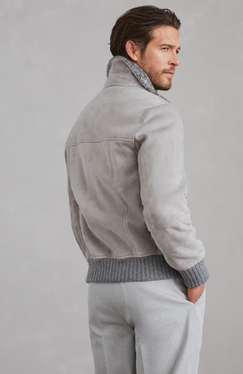 Shop Brunello Cucinelli Shearling Jacket In Grey