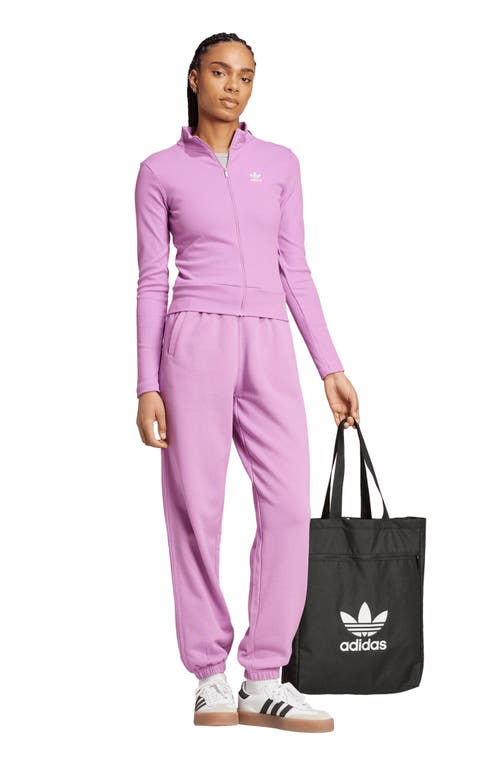 Adidas Originals Adidas Trefoil Essentials Rib Track Jacket In Preloved Purple