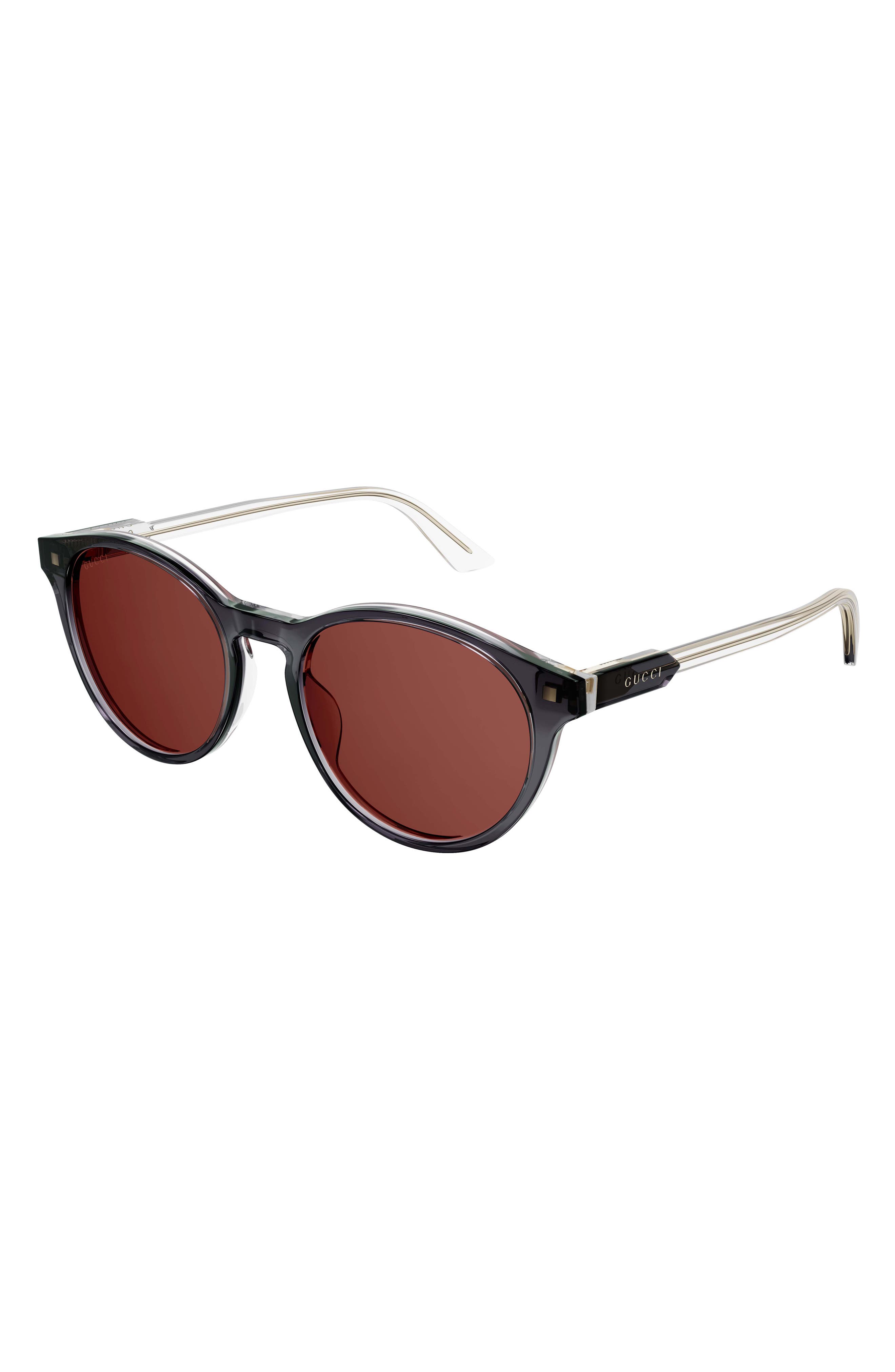 Gucci 52mm Round Sunglasses in Grey at Nordstrom