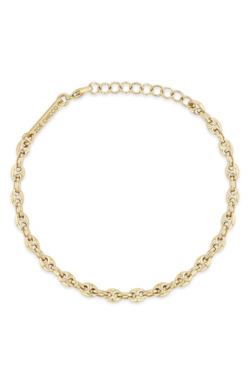 Zoë Chicco 14k Yellow Gold Heavy Metal Puff Mariner Link Chain Bracelet In 14k Yellow Gold