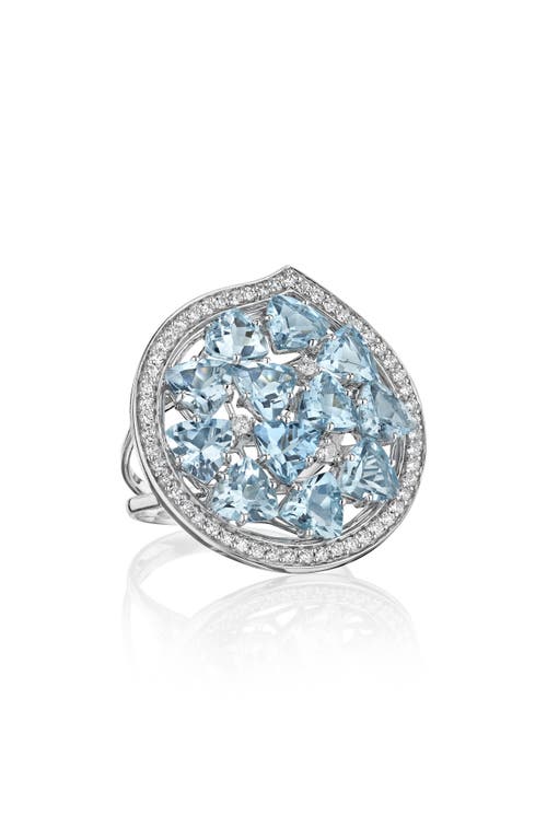 Hueb Mirage Aquamarine & Diamond Ring in White Gold at Nordstrom, Size 7