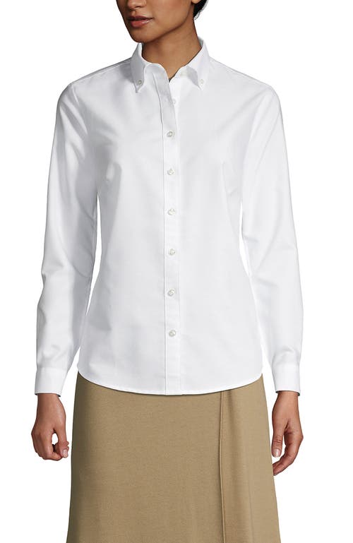 Lands' End Tall Long Sleeve Oxford Dress Shirt In White