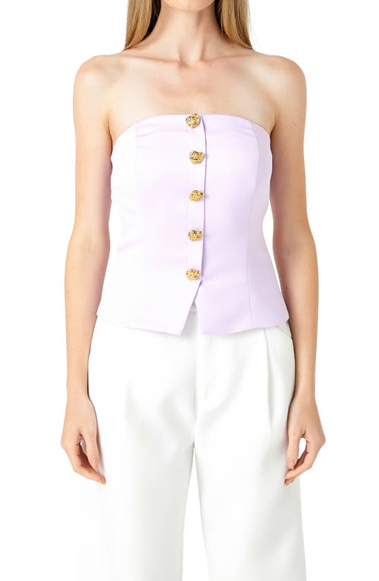 ENDLESS ROSE ENDLESS ROSE STRAPLESS BUTTON-UP TOP