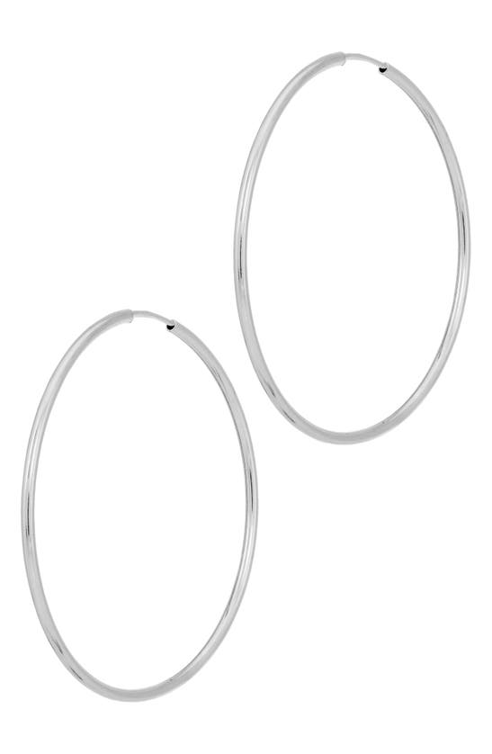 Savvy Cie Jewels Brazillian Hoop Earrings In White Gold