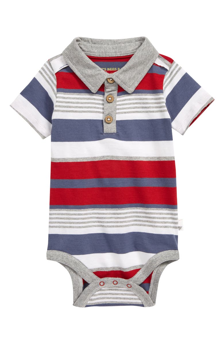 Burt S Bees Baby Stripe Organic Cotton Polo Bodysuit Baby