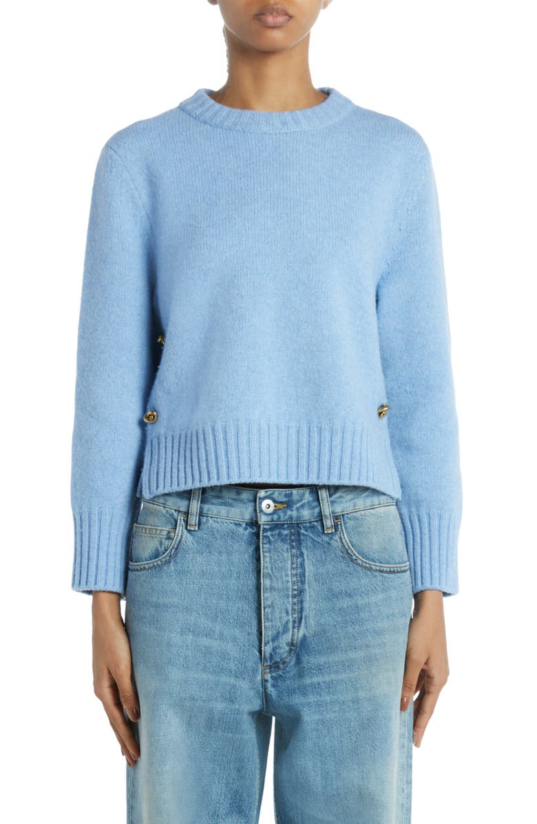 Bottega Veneta Knot Button Detail Felted Wool Sweater | Nordstrom