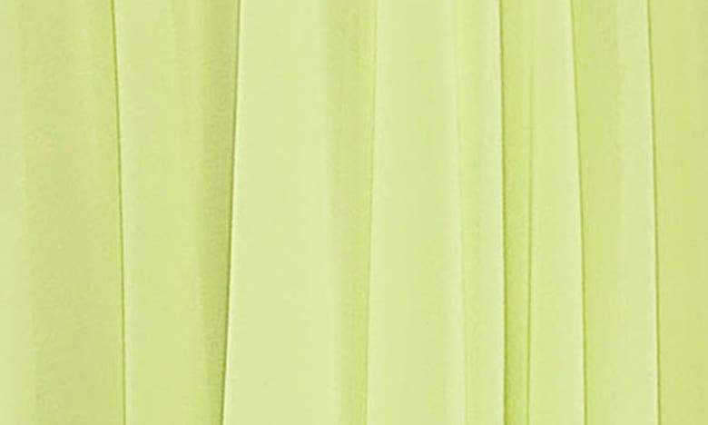 Shop Mac Duggal Side Slit Sleeveless Chiffon Gown In Lime