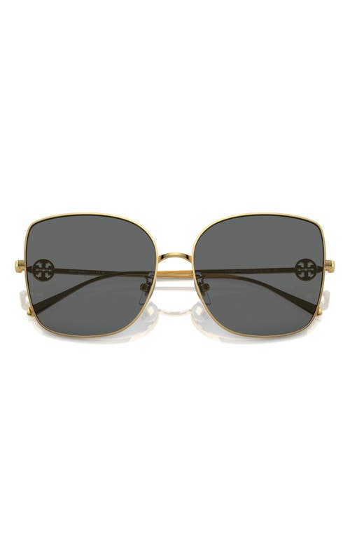 Tory Burch 60mm Oversize Butterfly Sunglasses In Gold/dark Grey