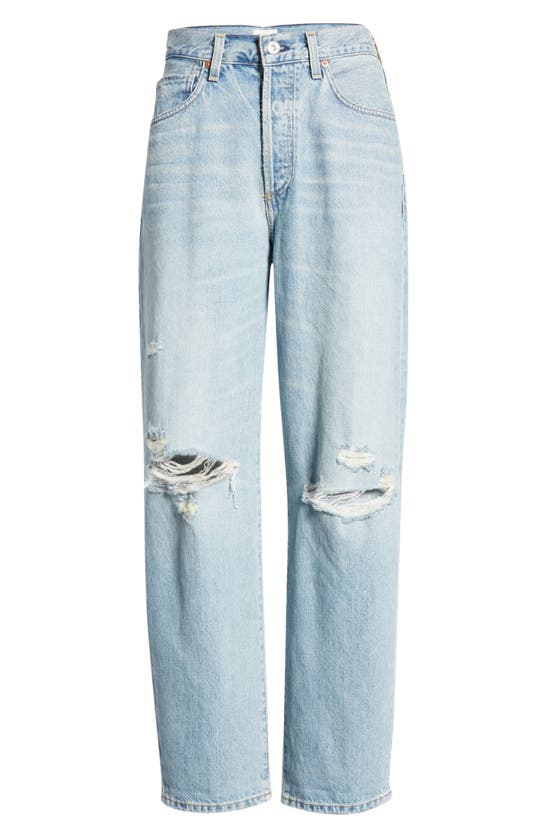 CITIZENS OF HUMANITY DYLAN DISTRESSED HIGH WAIST ANKLE STRAIGHT LEG JEANS