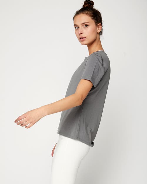 Rebody Active Pima Go Short Sleeve Top In Stone Olive