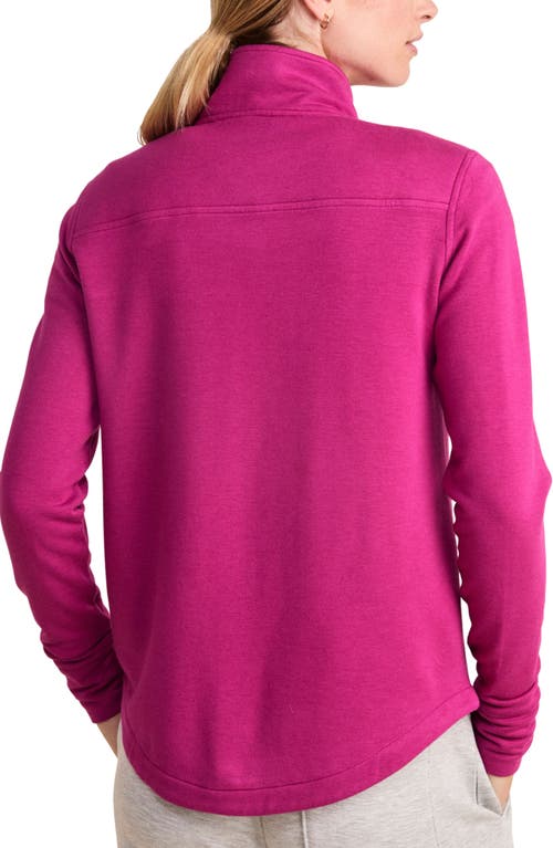 Shop Vineyard Vines Dreamcloth Relaxed Half Zip Sweatshirt In Vivid Fuchsia Hthr