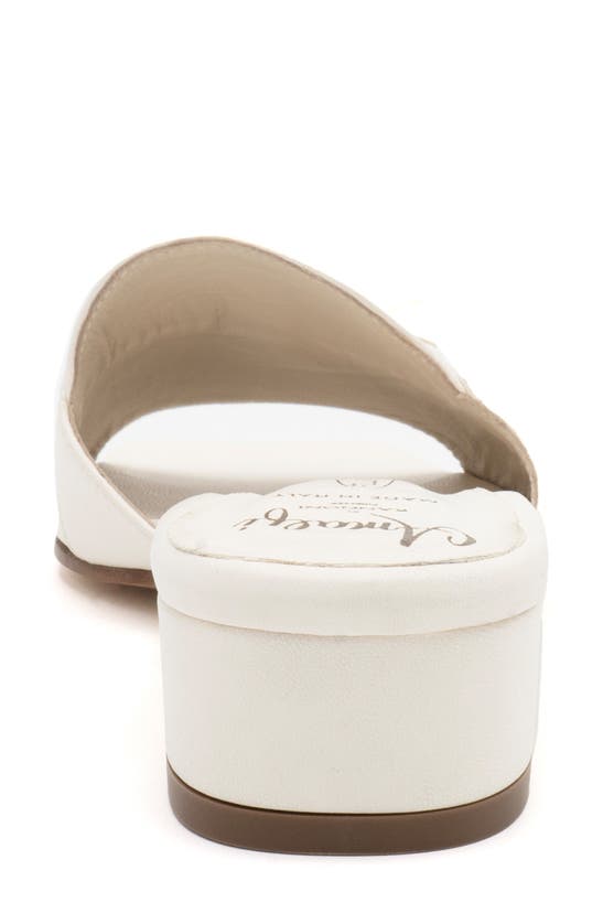 Shop Amalfi By Rangoni Bussola Slide Sandal In Milk Parmasoft - Gold Met