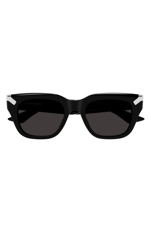 Alexander McQueen 51mm Square Sunglasses in Black at Nordstrom