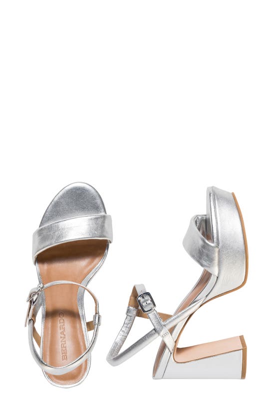 Shop Bernardo Footwear Ventura Ankle Strap Platform Sandal In Silver