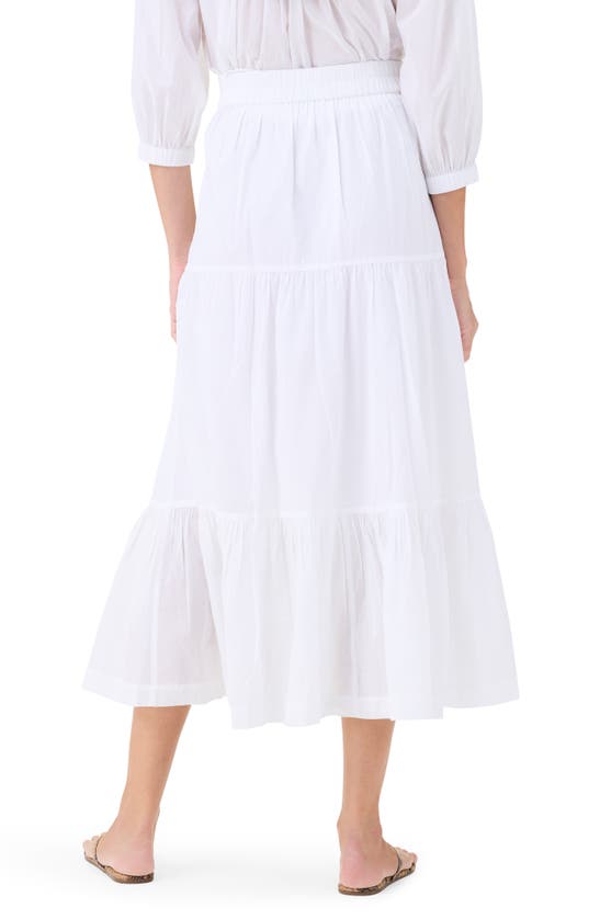 Shop Nic + Zoe Nic+zoe Cotton Tiered Skirt In Paper White