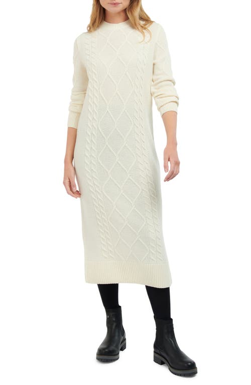 Barbour Burne Long Sleeve Wool Blend Sweater Dress in Aran