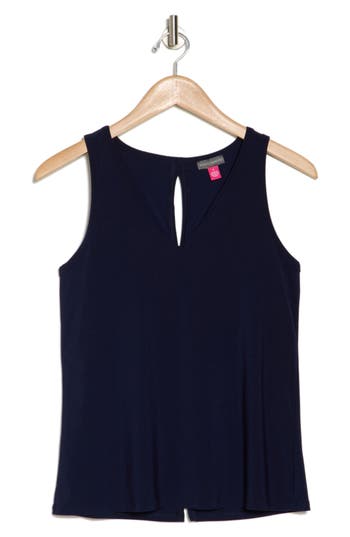 Vince Camuto V-neck Split Back Tank In Jbs Navy-407