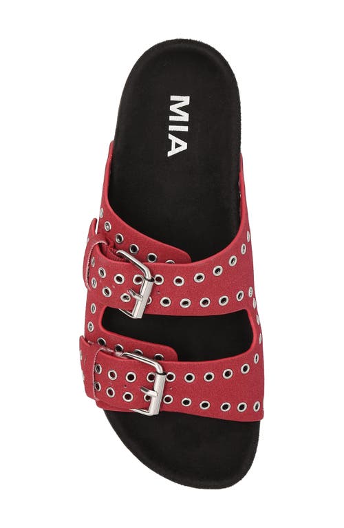 Mia Brooklyn Slide Sandal In Red