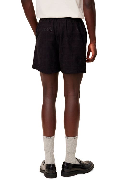 Shop Les Deux Charlie Check Shorts In Black