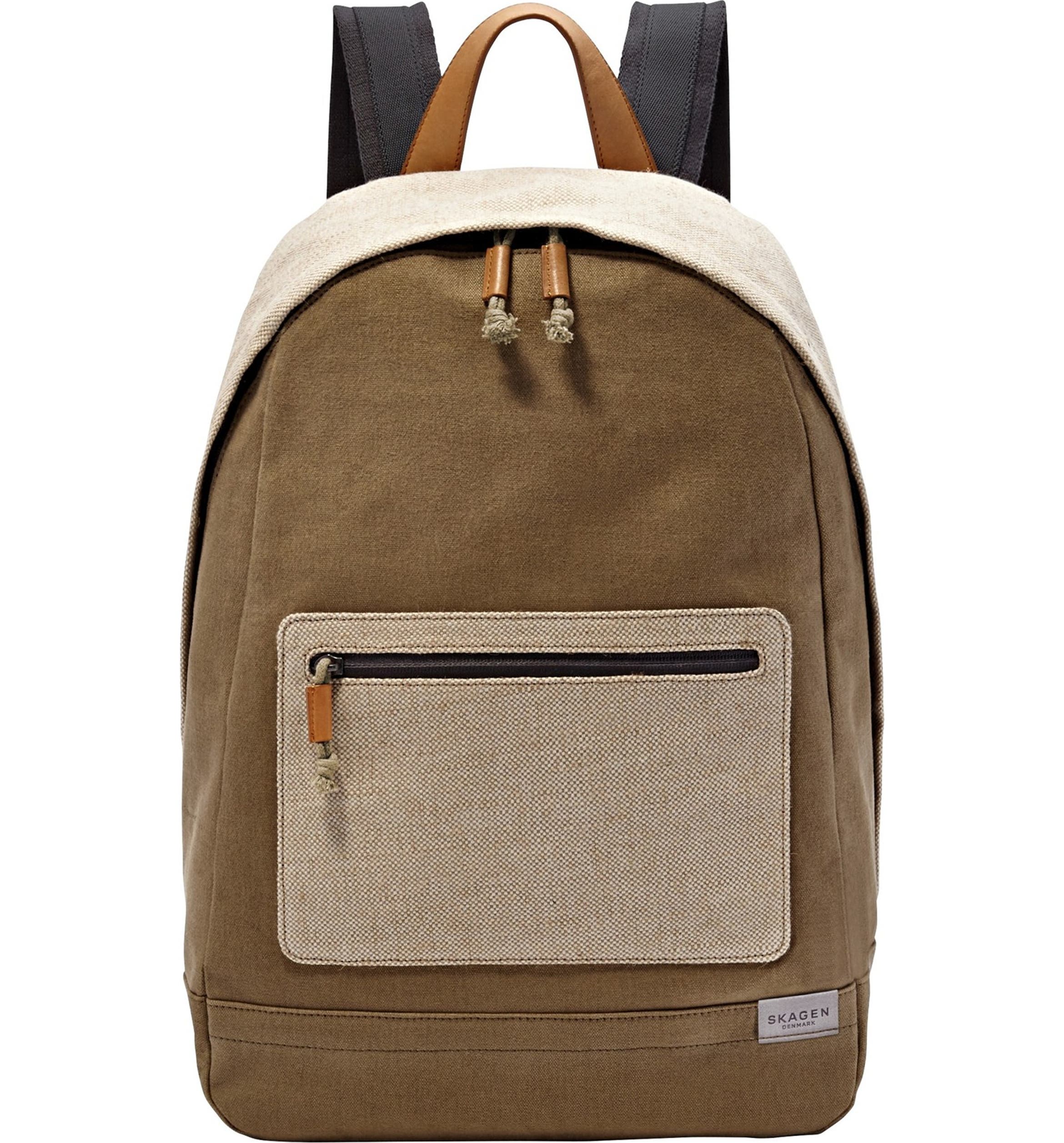 Skagen 'Kroyer' Neutral Colorblock Waxed Canvas Twill Backpack | Nordstrom
