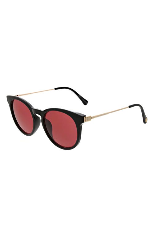 Bcbg 52mm Round Keyhole Sunglasses In Shiny Black