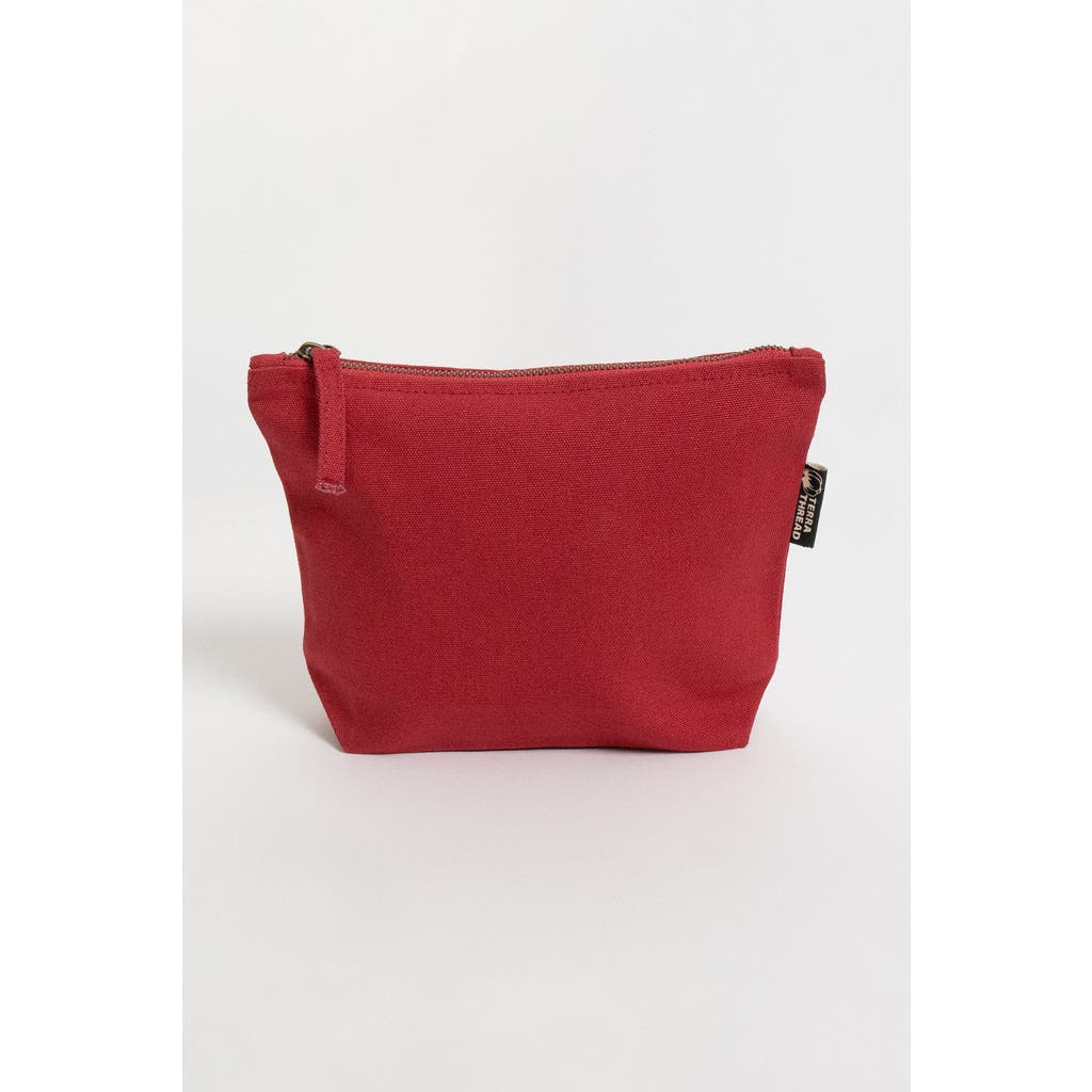 Terra Thread Organic Cotton Makeup Bag In Ruby Red