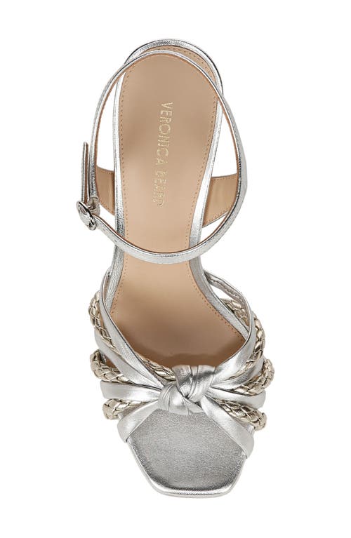 Shop Veronica Beard Flavia Ankle Strap Platform Sandal In Silver/platinum