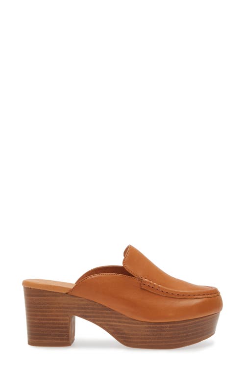 Chocolat Blu Gemm Platform Loafer Mule In Cognac Leather