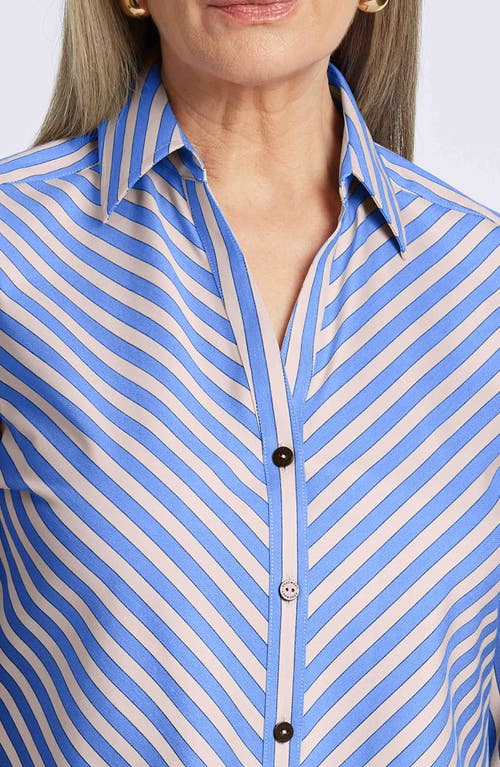 FOXCROFT FOXCROFT MARY STRIPE STRETCH BUTTON-UP SHIRT