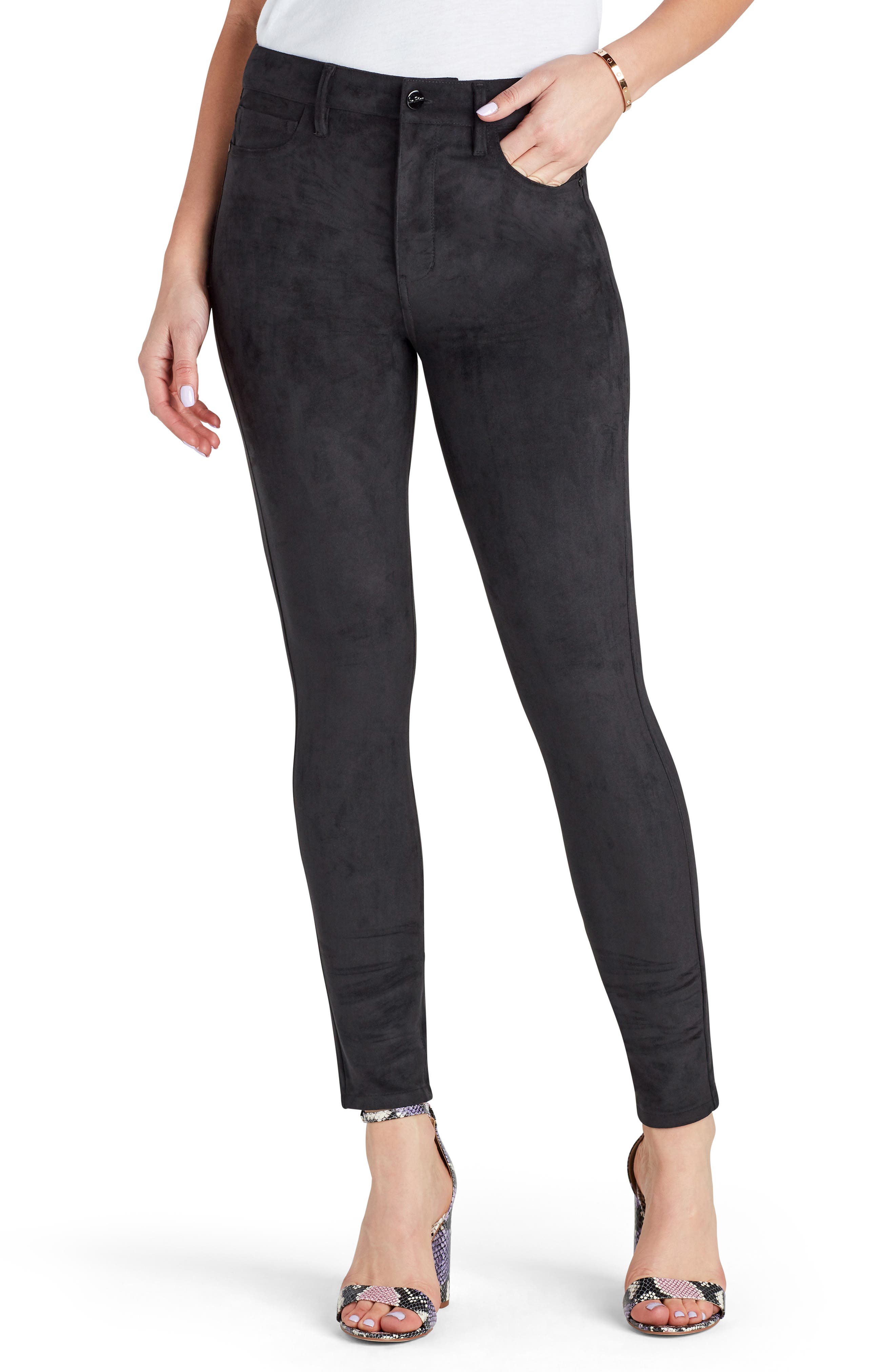 faux suede skinny pants
