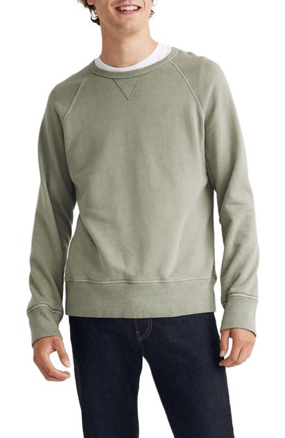 Madewell Garment Dyed Crewneck Sweatshirt In Frosted Willow
