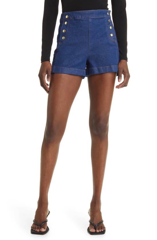 FRAME SAILOR SNAP DENIM SHORTS