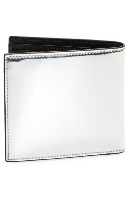 Shop Alexander Mcqueen Graffiti Logo Bifold Wallet In Silver