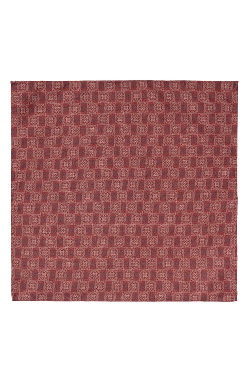 ETON ETON REVERSIBLE MEDALLION PRINT WOOL FLANNEL POCKET SQUARE 