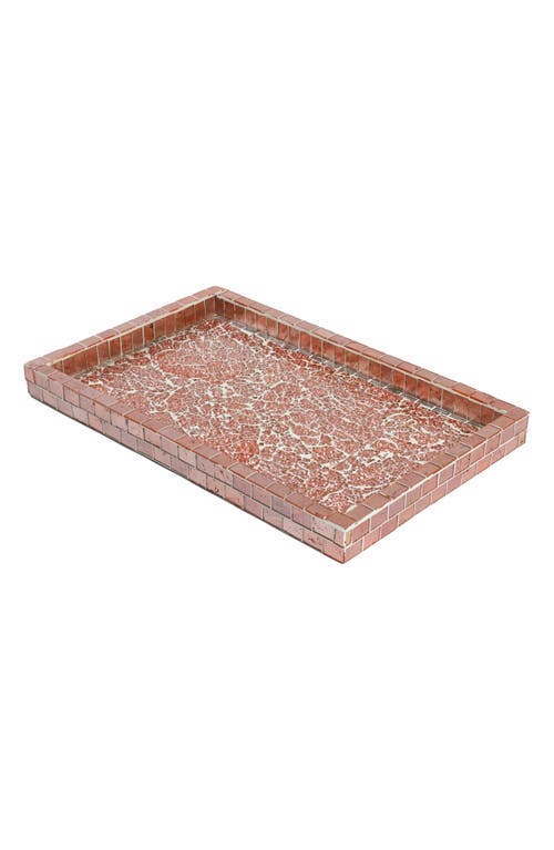 Tiramisu Rectangular Mosaic Decorative Tray In Pink