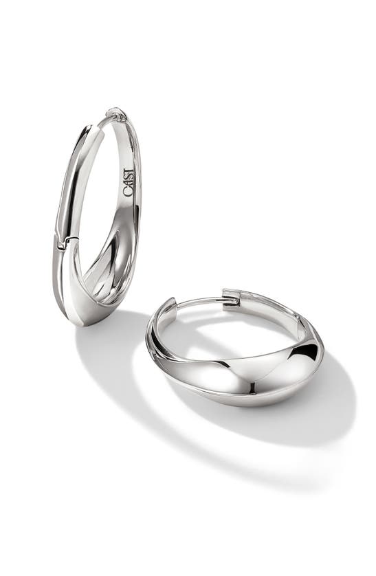 Shop Cast The Major Fluid Hoop Earrings In Silver